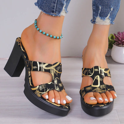 Women High Heels Sandals New Platform Fashion Simple Casual Sexy Wedge Women Slippers Women Sandals Zapatos Mujer 2024 Tendencia