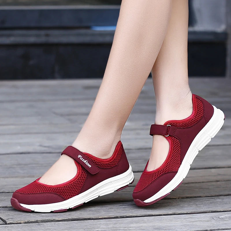 Summer Women Casual Shoes Soft Portable Sneakers Walking Shoes Flat Soles for Women Breathable Slip on Shoes