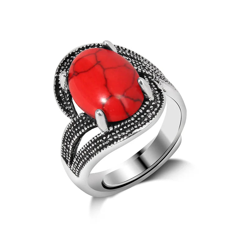 Rose Quartzs Rings Natural Stone Labradourites Beads Rings Silver Color Rings Party Wedding Anniversary Engagement Gifts Jewelry