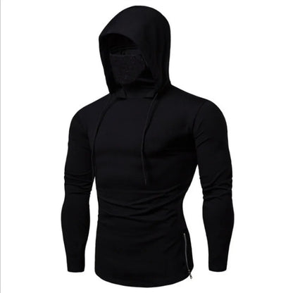 2025 Men Balaclava Zip Hoodie Winter Warm Casual Sweatshirt with Hooded Face Mask Zipper Design Sports Jacket Outdoor Activities