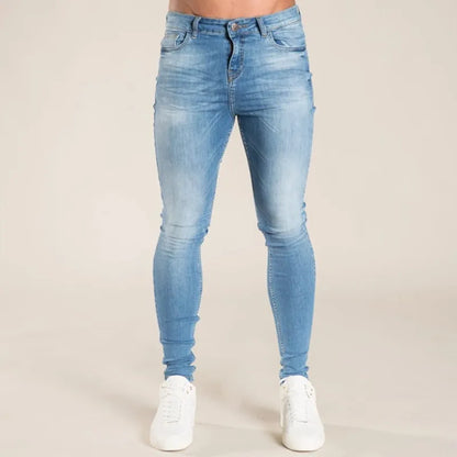 Mens Distressed Pleated Knee Patch Painted Stretch Skinny Jeans Ripped Denim Pants Brand Hip Hop Black Casual Trousers for men