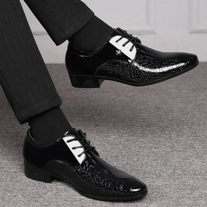 Luxury Men's Business Leather Shoes Black Formal Shoes Plus Size 38-49 Mens Wedding Shoe Lace Up Trend Shoes for Men Spring New