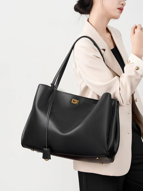 Rodeo large leather shoulder bag, armpit top layer cowhide, large capacity women's commuting high-end tote bag