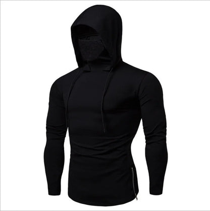 2025 Men Balaclava Zip Hoodie Winter Warm Casual Sweatshirt with Hooded Face Mask Zipper Design Sports Jacket Outdoor Activities