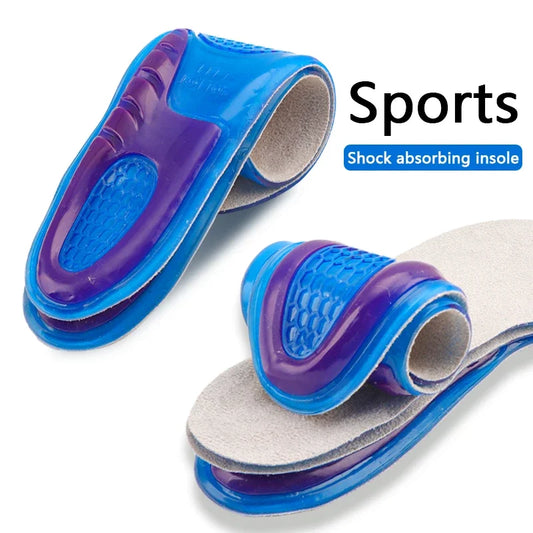 Orthopedic Arch Support and Foot Pain Massaging Silicone Gel Soft Sport Shoe Insole Pad for Man Women Insoles Anti-Shock 1Pair