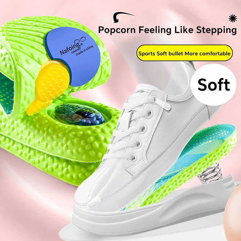 Sport Shock Absorption Insoles Green EVA Air Cushion Breathable Arch Support Orthopedic Shoes Pad Men Women Feet Care Insoles