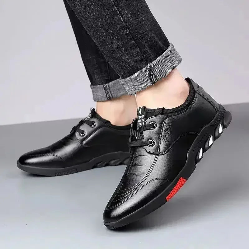 Men's Casual Leather Shoes Spring 2025 Men's Shoes Comfortable Silp on Work Shoes Male Soft Non-slip Loafers Summer Flat Shoes