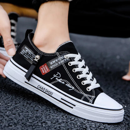 2025 Summer Men's Canvas Sneakers Low-Top Casual Breathable Shoes for Teen Trendy Lightweight Youth Streetwear Comfort Footwear