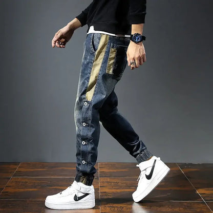 With Pockets Jeans for Men Kpop High Quality Korean Trousers Fashion Stacked Luxury Aesthetic Original Cotton Man Cowboy Pants