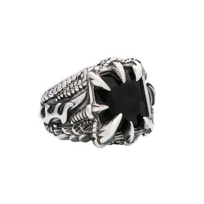 Vintage Viking Dragon Claw Stone Ring For Men Boy Stainless Steel Punk Rock Nordic Style Rings Fashion Jewelry Gift Dropshipping