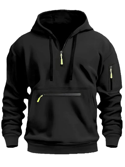 2025 New Multi Pocket Zipper Fleece Hooded Casual Shirt for Men and Women Plus Size Loose Pullover Fashion Sweatshirt top S-XXXL