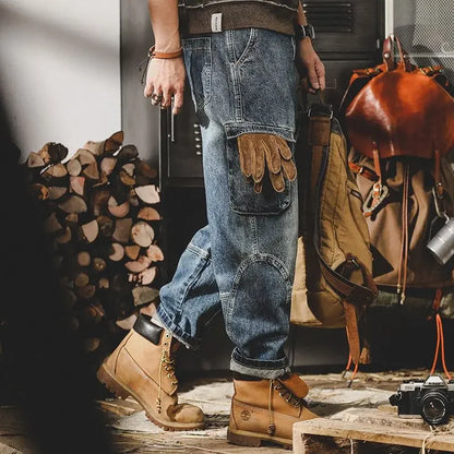With Pockets Man Cowboy Pants Luxury Aesthetic High Quality Trousers Designer Original 2025 Fashion Retro Cheap Xs Jeans for Men