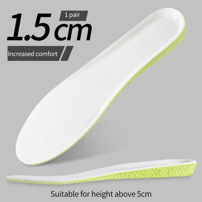 1Pair Sports Shock Absorption Insole for Feet Height Increase Templates Men Women Shoes Insoles 1.5cm/2.5cm/3.5cm Growing Sole
