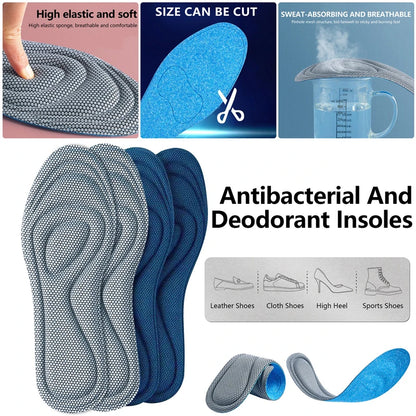 Memory Foam Orthopedic Insoles for Shoes Men Women Nano Antibacterial Deodorization Insole Sweat Absorption Running Cushion