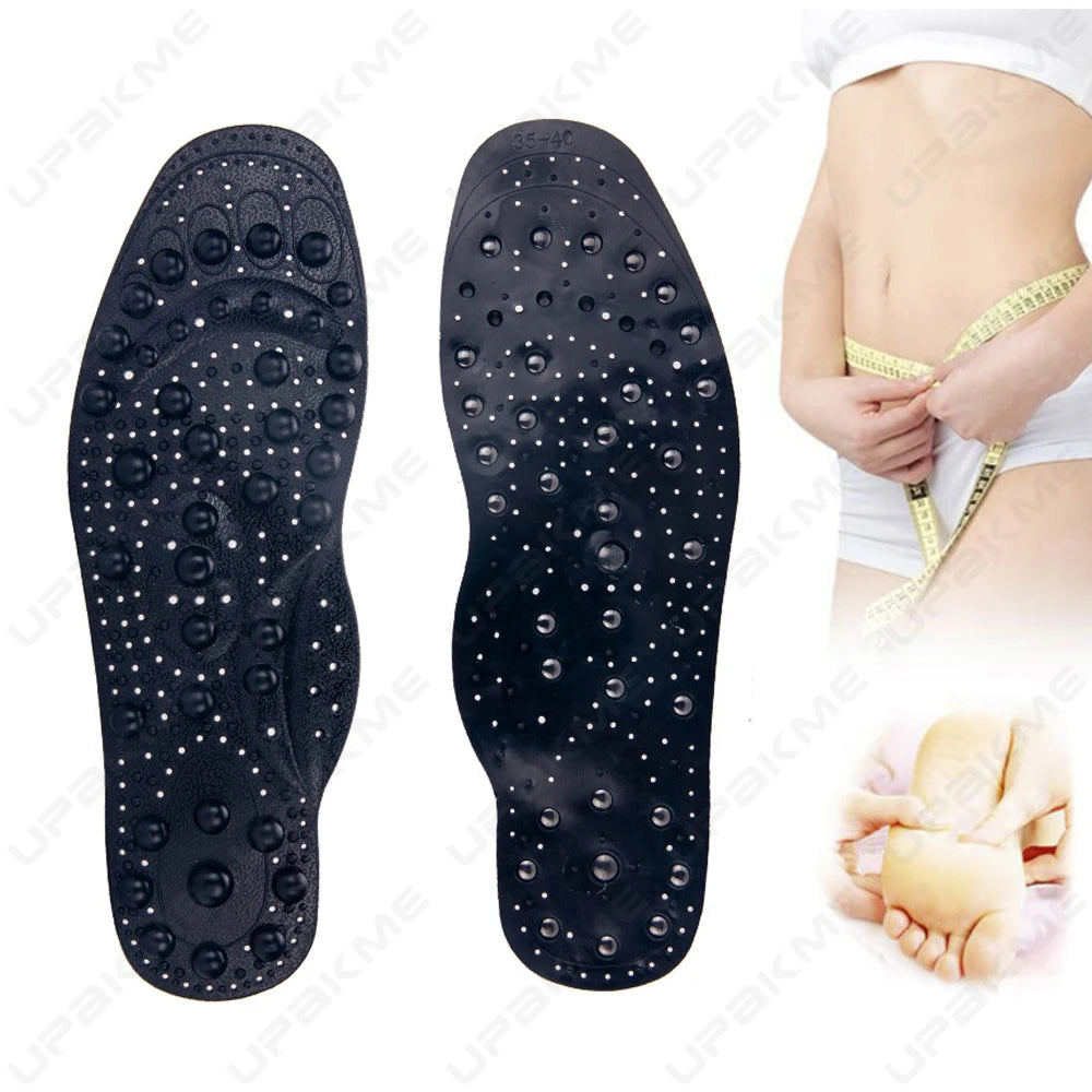 1 Pair Magnetic Therapy Insoles Enhanced Upgrade 68 Magnets Advanced Foot Acupressure Shoes Pads Massage Slimming Insoles Unisex
