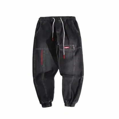 2024 New Men Streetwear Hip Hop Cargo Pants Mens Jeans Elastic Harem Joggers Pants Autumn Spring Trousers Men Clothing S-4XL