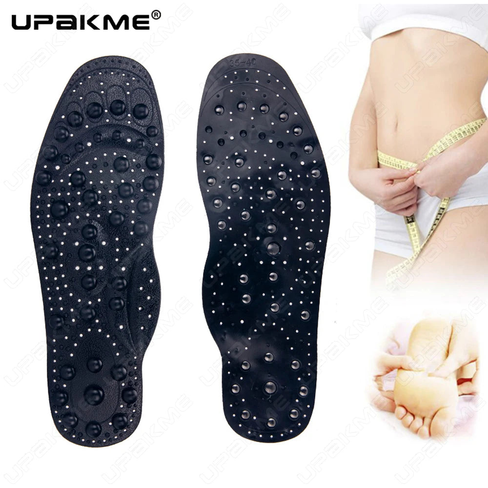 UPAKME 68 Magnet Magnetic Therapy Silicone Insole Transparent Massage Foot Weight Loss Slimming Insole Health Care Shoe Sole Pad