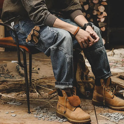 With Pockets Man Cowboy Pants Luxury Aesthetic High Quality Trousers Designer Original 2025 Fashion Retro Cheap Xs Jeans for Men