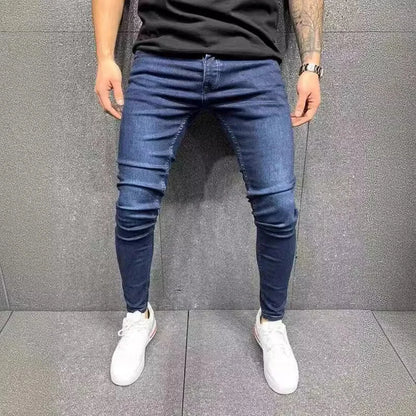 Spring Men Classic Elasticity  Pencil Jeans Jean Homme Man Soft Stretch Black Biker Masculino Denim Trousers Mens Solid Pants