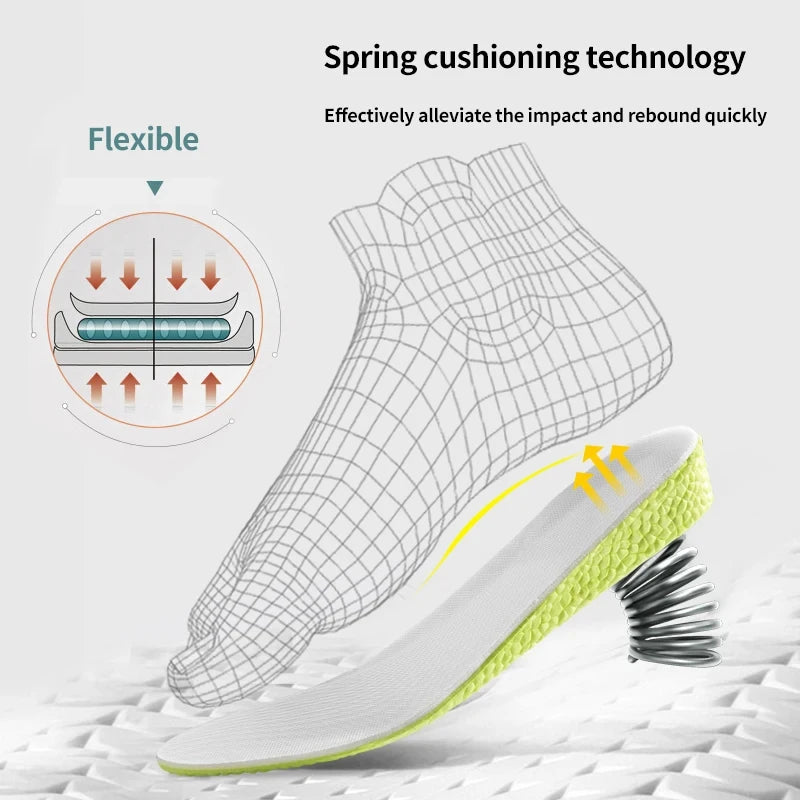 1Pair Sports Shock Absorption Insole for Feet Height Increase Templates Men Women Shoes Insoles 1.5cm/2.5cm/3.5cm Growing Sole