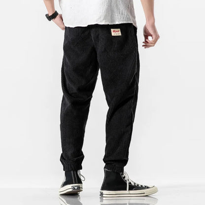 2025 New Japanese Loose Water Washed Men's Casual Pants, Chinese Wind Light Core Velvet Small Leg Pants, Trendy Men's Pants