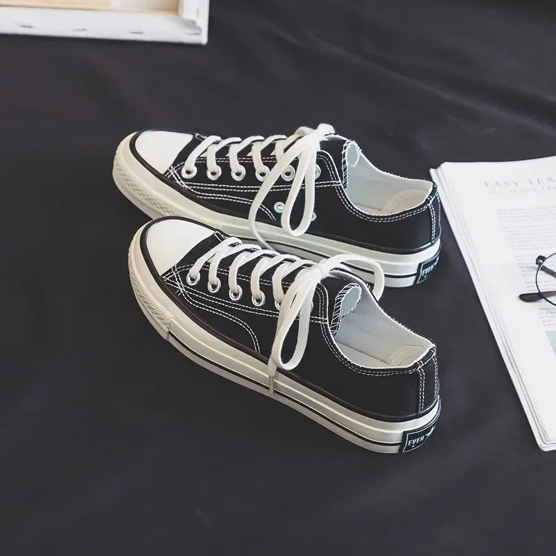 Women Vulcanized Shoes Sponge Cake Thick Soled Canvas Shoes for Women Fashion New Student Versatile White Shoes for Women