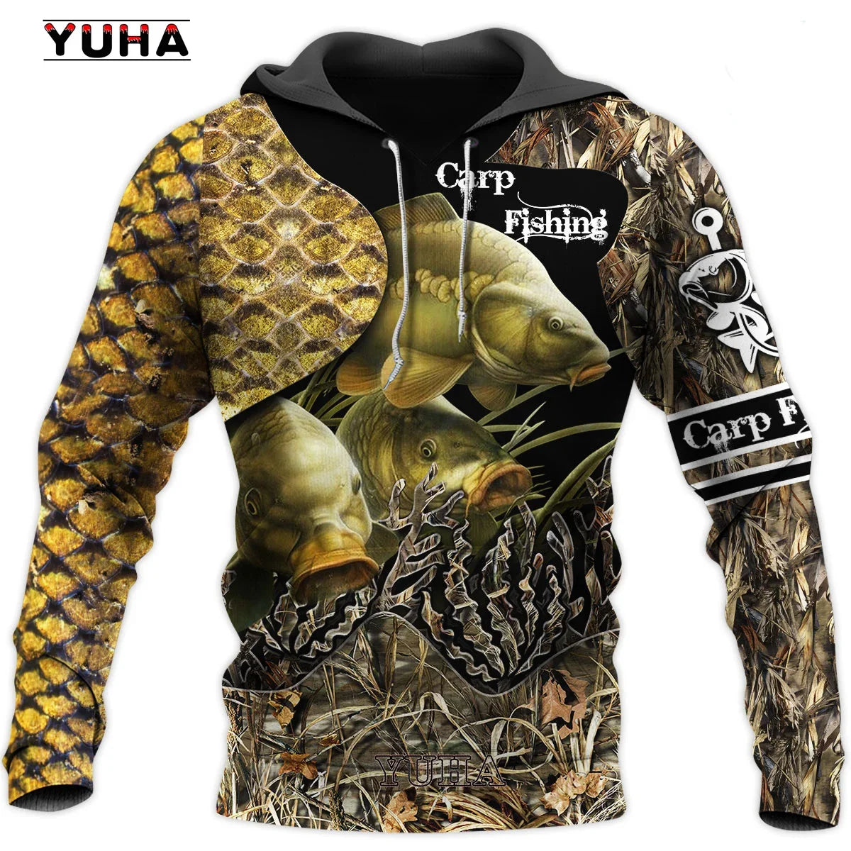 Fashion Men Hoodie Cool Carp Fishing 3D Printed Harajuku Sweatshirt Unisex Casual Pullover hoodies sudadera hombre