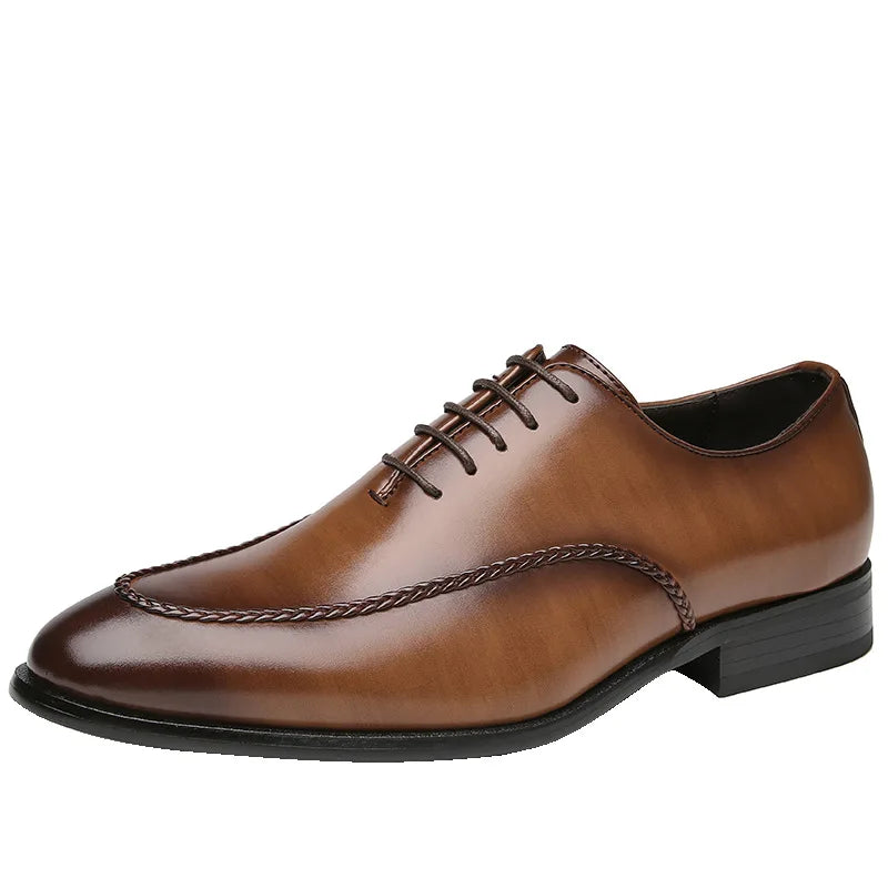 Britain Gentleman Fashion New Men Pointed Black Brown Lace Up Casual Shoes Male Formal Wedding Dress Footwear Zapatos Hombre