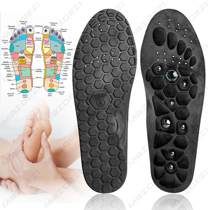 Sport Magnetic Therapy Massage Insoles for Shoes Foot Acupressure Soft Shock Absorption Deodorant Running Unisex Orthopedic Pads