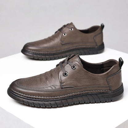 Flats Office Business Oxford Shoes Lace Up Men Leather Fashion Driving Shoes Man Comfortable Men Soft Sole Casual Sneakers Shoes
