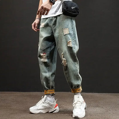 With Pockets Jeans for Men 90s Streetwear Trousers Harajuku Luxury Aesthetic 2025 Korean Autumn Washed Cheap Xs Man Cowboy Pants