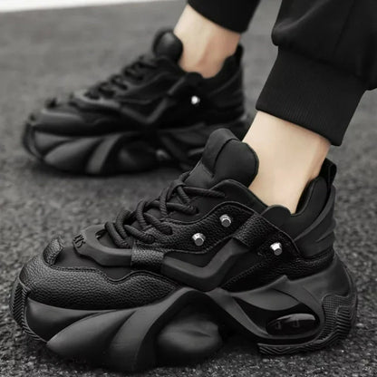 Men Chunky Sneakers Platform Shoes Outdoor Comfortable Sports Shoes for Men Lace Up Tennis Shoe New Height Increasing Male Shoes