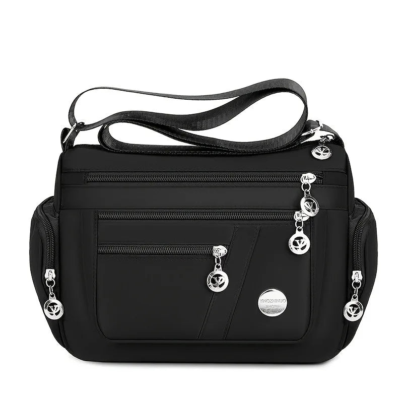 Lightweight Nylon Crossbody Bag for Women , Casual Style, Adjustable Strap, Zip Closure, Multi-Compartment Storage
