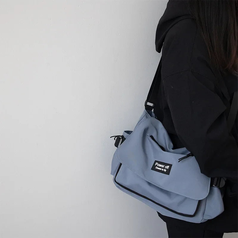 Japanese Harajuku Crossbody Bags Women 2024 Preppy Style Patchwork Color Shoulder Bag Collage Student Messenger Bag Handbags