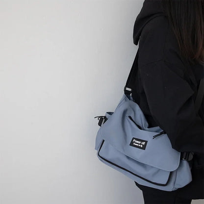 Japanese Harajuku Crossbody Bags Women 2024 Preppy Style Patchwork Color Shoulder Bag Collage Student Messenger Bag Handbags