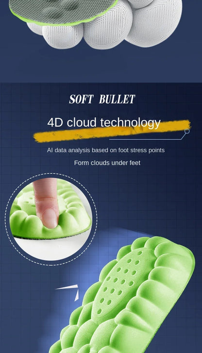 4D Massage Super Soft  Insole Running Orthopedic Inserts