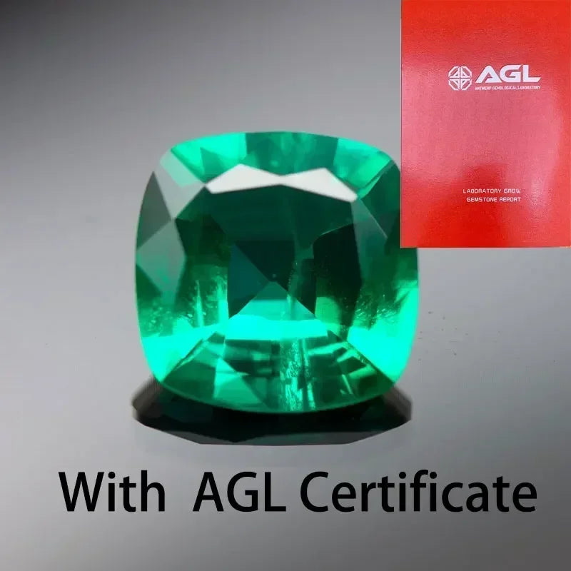 Emerald Square Cushion Shape  Green ColorLab Grown Gemstone for Diy Jewelry Rings Pendants Making Material
