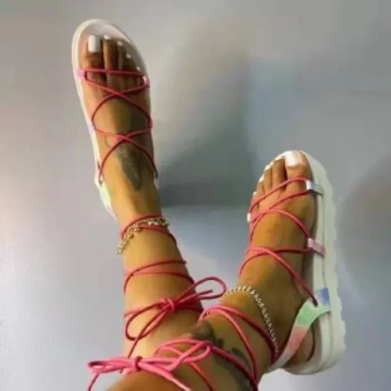 Summer Fashion New Style Slope Heel Thick Bottom Women's Sandals with Bare Toes Thick Heel Strap External Slippers