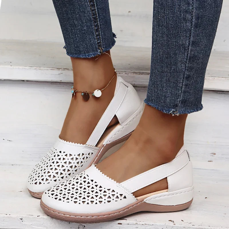 New Women Wedges Sandals Hollow Out Vintage Woman Shoes Slip on Casual Sewing Ladies Sandal Female Summer Zapatos Muje