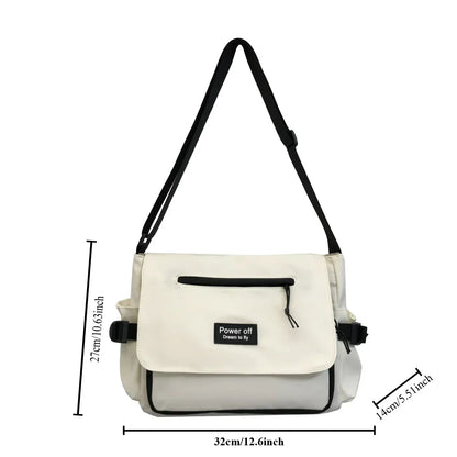 Japanese Harajuku Crossbody Bags Women 2024 Preppy Style Patchwork Color Shoulder Bag Collage Student Messenger Bag Handbags