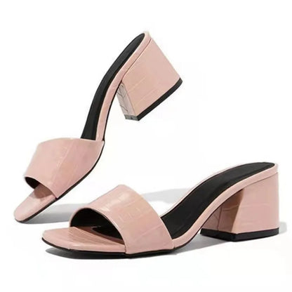 Summer Slippers Women Fashion Shoes for Women Black Large Sandals Luxury Heel Slippers Zapatos De Mujer