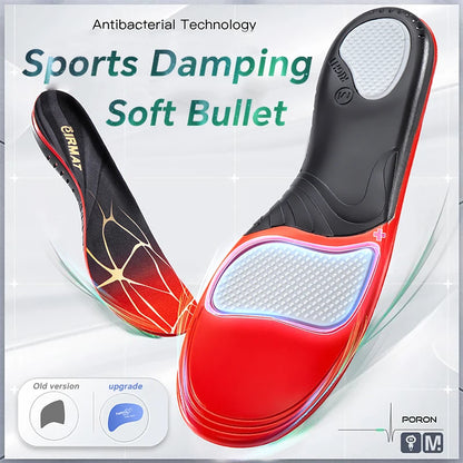 Premium 220+lbs Heavy Duty Arch Support Insoles for Feet PU Gel Shock Absorption Running Insole Wide Feet Work Boots Women Men