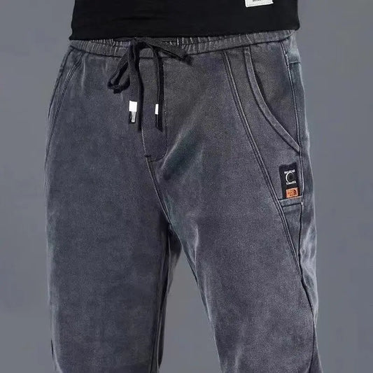 2024 New Korean Fashion Summer Thin Loose Jeans Mens Drawstring Pants Golf Joggings Jeans Man Japanese Streetwear Harem Trousers