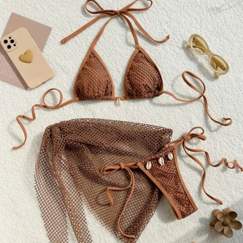 Sexy Bikinis Female Swimsuits Women's Three-Piece Swimwear Beach Swim Wear Bathing Suits Brazilian Bikini Set Pool Bather