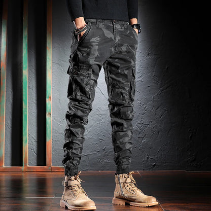 Street Fashion Men Jeans Camo Stretch Loose Fit Big Pocket Casual Cargo Pants Hombre Hip Hop Joggers Men Baggy Trousers