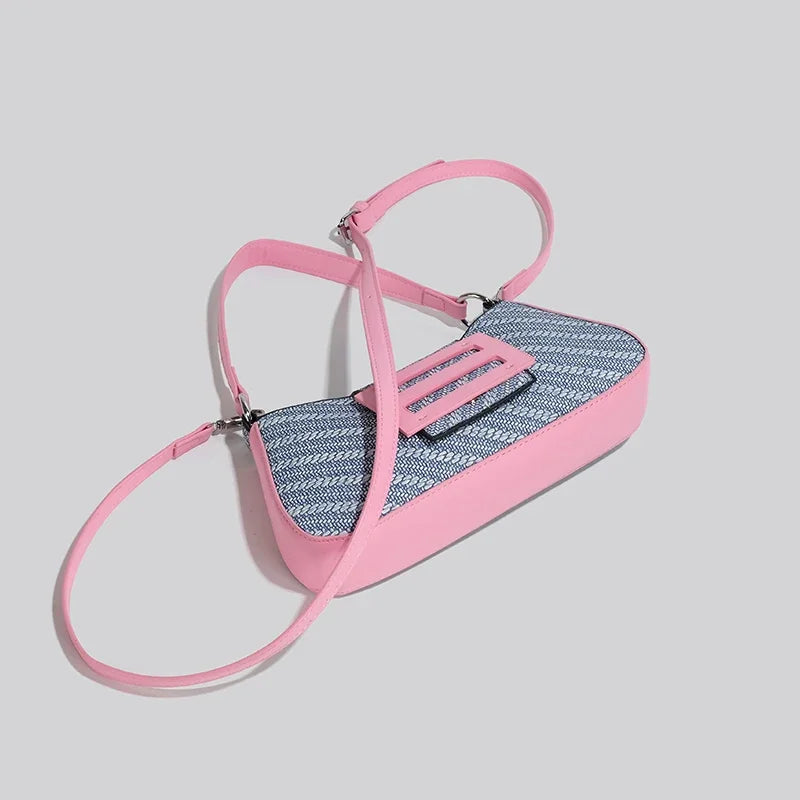 High Quality Women's Underarm Shoulder Bags Summer Fashion Pu Patchwork Party Handbags Elegant Chic Commute Crossbody Bag