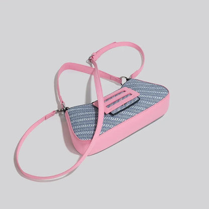 High Quality Women's Underarm Shoulder Bags Summer Fashion Pu Patchwork Party Handbags Elegant Chic Commute Crossbody Bag