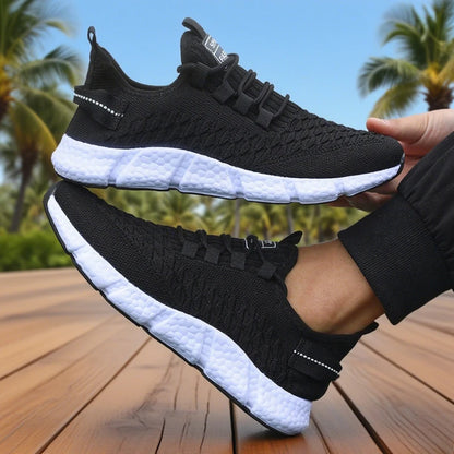 New Men's Running Shoes Summer Soft Soled Nique Grid Trend Design Breathable Walking Sneakers Versatile Outdoor Exercise Shoes