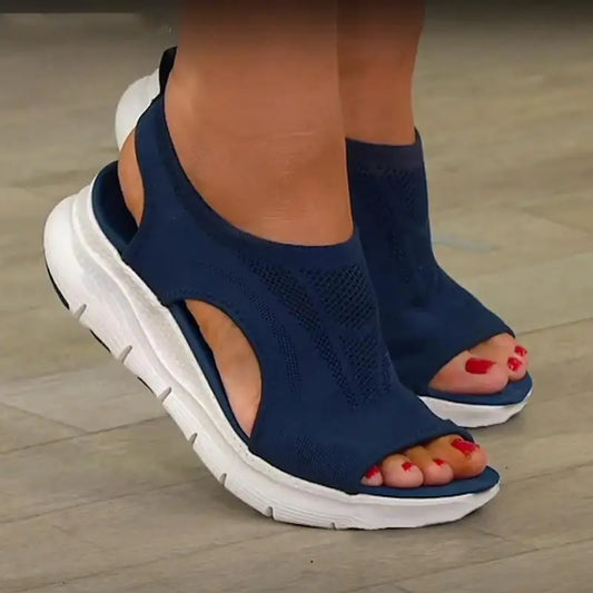 Women Summer Shoes  Mesh Fish Platform Sandals Women's Open Toe Wedge Sandals Ladies Light Casual Shoes