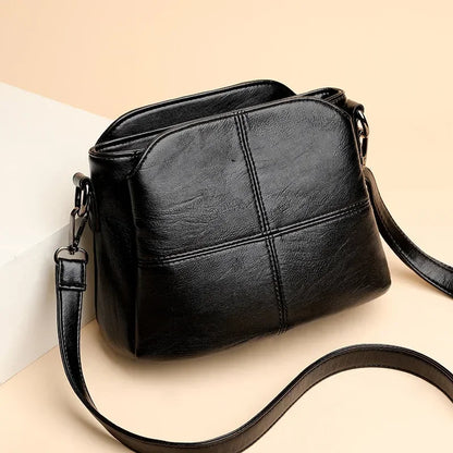 Fashion 100%Genuine Leather Crossbody Sac Simple Women's Designer Handbag High Quality Cow Leather Small Shoulder Messenger Bag